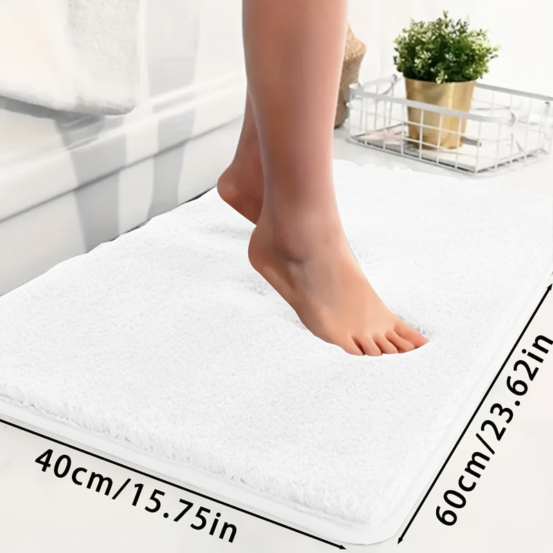 Alfombrilla de baño de lana coral ultra suave - Resistente al deslizamiento, absorbente y resistente a la decoloración, con superficie rosada y borde blanco, ideal para decoración del hogar, Navidad y accesorios de baño, alfombrilla de baño de piso