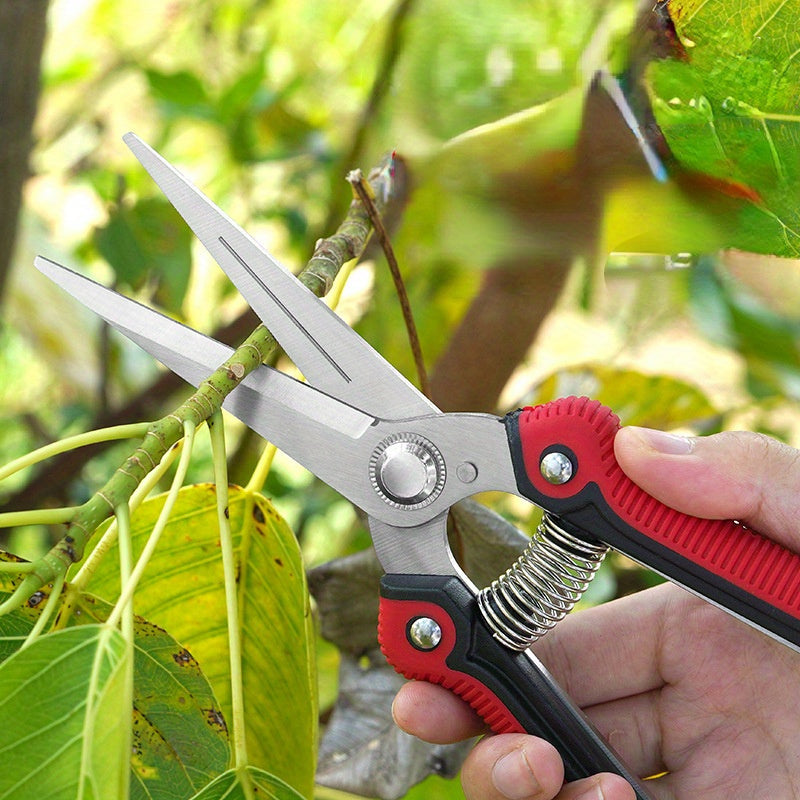 4 piezas de tijeras de poda de acero inoxidable para jardín, cortadoras manuales duraderas para ramas, frutas y flores, estilo contemporáneo, no eléctricas, diseño ergonómico, adecuadas para uso en húmedo o seco