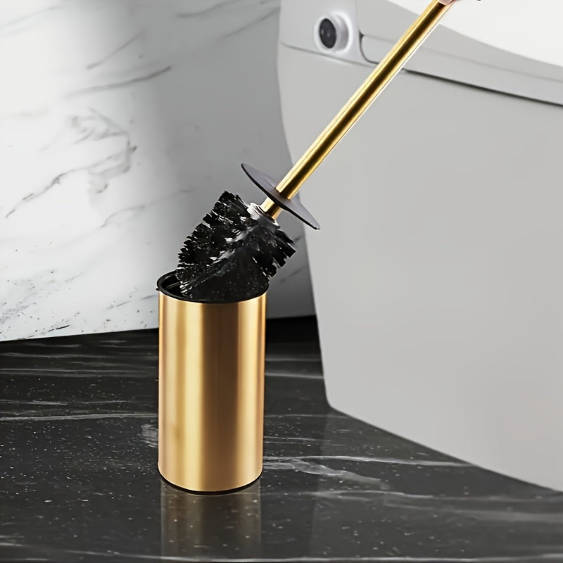 Cepillo de baño de acero inoxidable de lujo ligero - Material de alta calidad, espesado, elegante y hermoso, con base para colgar, muy adecuado para el baño, regalo para la casa nueva