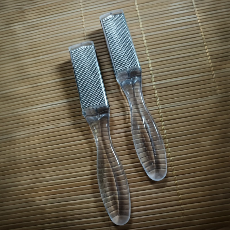 2 unidades de lima de pie de plástico hipoalergénico - Portátil, no necesita batería, ideal para viajes y uso en casa, elimina callos y piel muerta, cuidado de pies para viajes | Diseño ergonómico | Lima de pie duradera