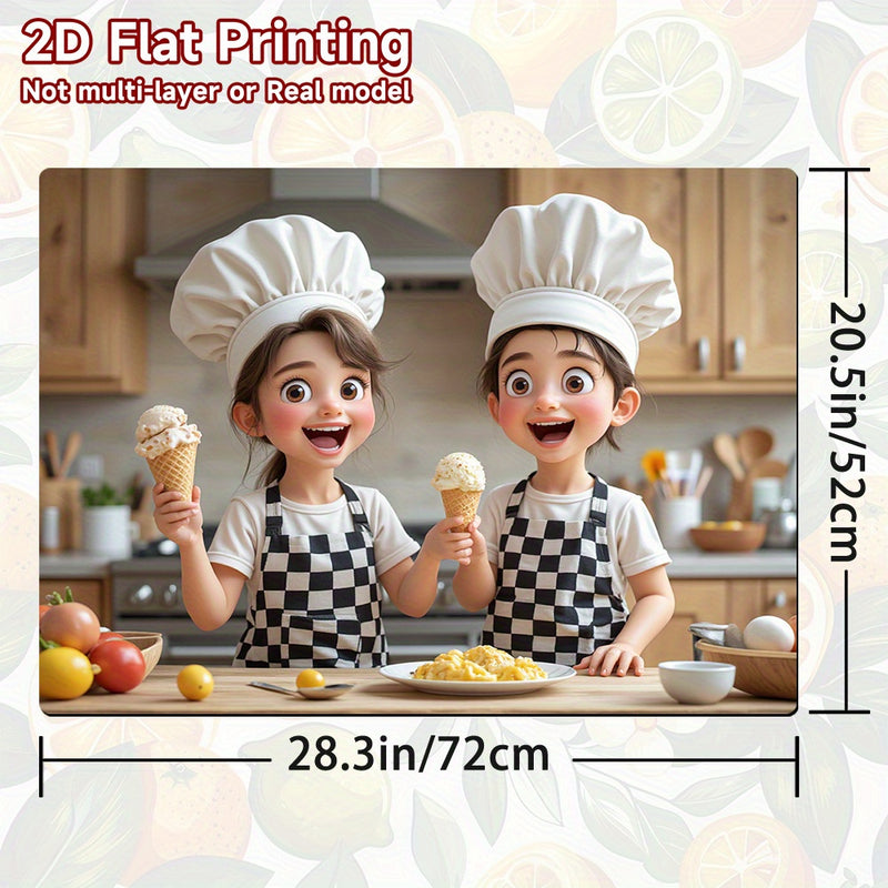 1pc Protector de Cocina Lindo para Estufa - Cubierta Antideslizante y Fácil de Limpiar, Resistente a Rayaduras y Derrames, Compatible con Placas de Gas/Eléctricas e Inducción, Diseño Divertido, Base Antideslizante, Accesorio Decorativo para Hogar, 2D Pla