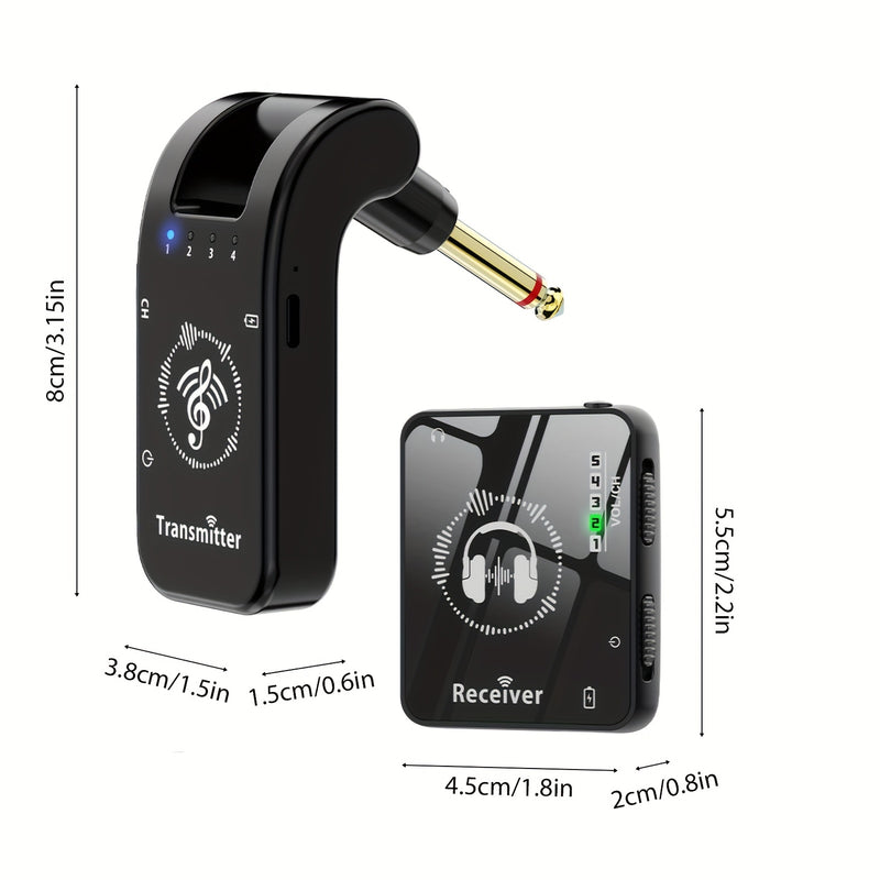 Sistema de monitorización intrauditivo inalámbrico de 2,4 G, transmisor giratorio de 282°, receptor de clip de collar portátil, emparejamiento automático recargable, baja latencia, distancia efectiva de 39,93 metros para estudio, ensayo de banda, actuaci
