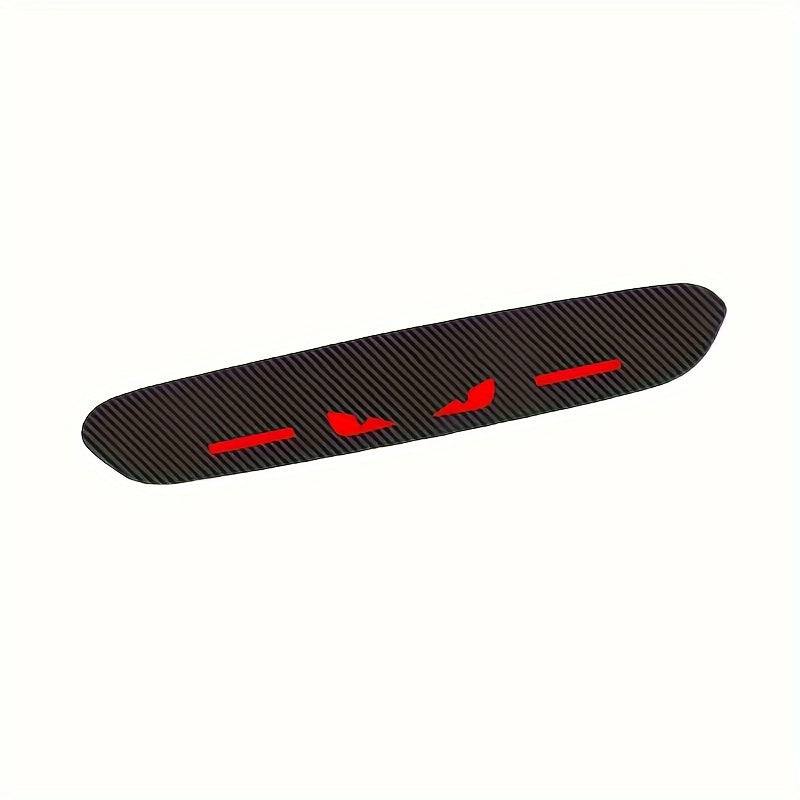 Pegatinas de luz de freno de fibra de carbono de posición alta - Material PET duradero, diseño rojo y blanco, fácil de aplicar para una mayor seguridad del vehículo y un estilo único, mejora de la visibilidad del vehículo, apariencia audaz, alta calidad.