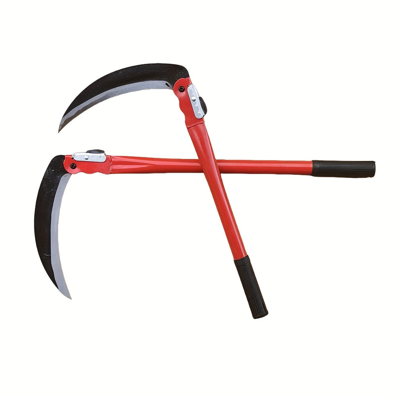 Guadaña Plegable de Acero al Manganeso Resistente - Opciones de Mango de 41.0 cm y 51.0 cm, Herramienta de Jardinería con Hoja Afilada Ideal para Deshierbar, Cortar Césped y Leñarreo, Diseño Ergonómico, Estructura Ligera y Portátil, Material Duradero en