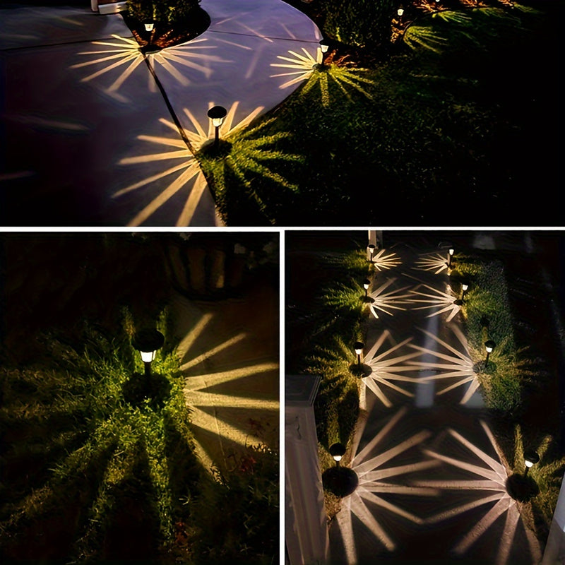 6 luces solares para caminos, faroles solares brillantes, luces decorativas solares para jardín, ideales para senderos, entradas, césped, patios y patios interiores