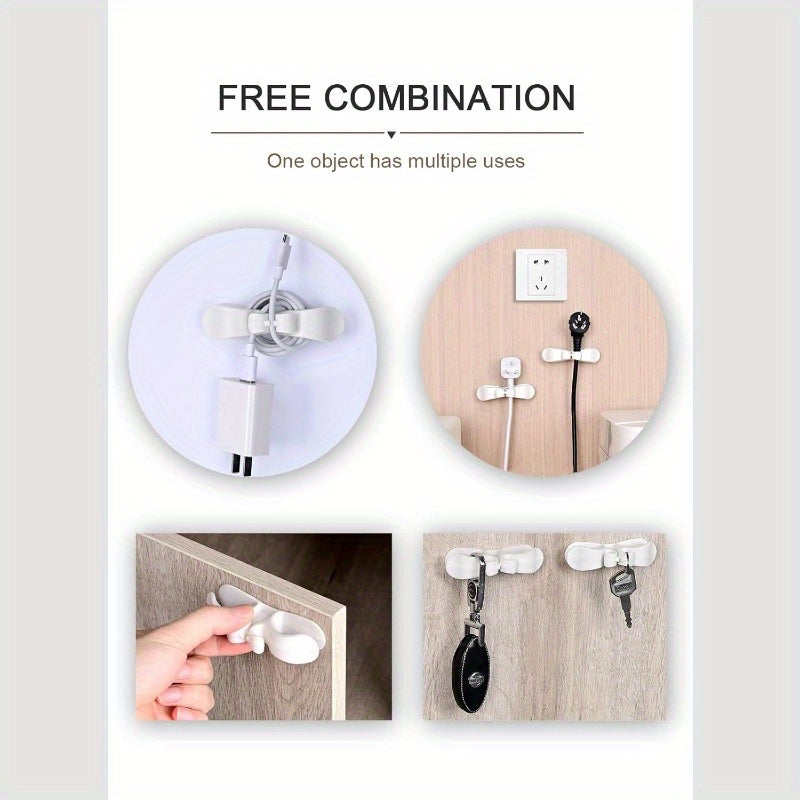 Dispositivos domésticos bien valorados; Kit de gestión de cables de 6 piezas ideal para electrodomésticos de cocina, clip de cable para montaje en pared para uso doméstico, conjunto de cable oculto, compatible con diferentes electrodomésticos como cafete