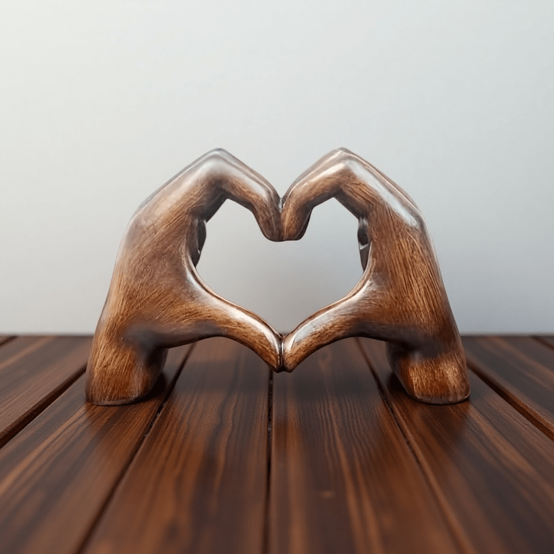 1 Pieza Adorno de Corazón, Estatuilla de Resina Artesanal, Decoración para Librero Sala Oficina Gabinete, Regalo para Día de la Madre Año Nuevo Pascua Fiesta