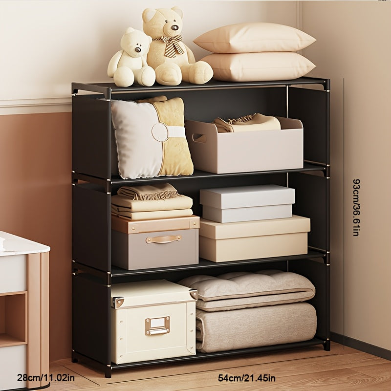 Estantería Metálica de 4 Niveles - Montaje Fácil, Diseño de Doble Fila con Múltiples Compartimentos y Estantes Abiertos para Oficina en Casa, Estudio, Organización de Dormitorios y Decoración de Estanterías