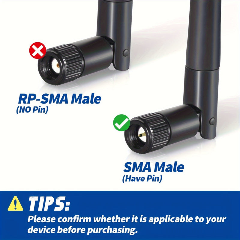 2 piezas de antenas MIMO de doble banda de 3dBi, conector macho SMA con pin, chapado en oro, para enrutador, tarjeta de red, adaptador USB, cámara IP de seguridad, videovigilancia y monitor