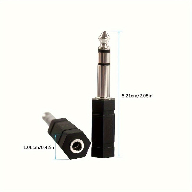 Conector Adaptador de Audio para Auriculares 2 piezas de Hembra 3.5mm a Macho 6.35mm para Piano Digital, Teclado, Micrófono Estéreo y Cable AUX