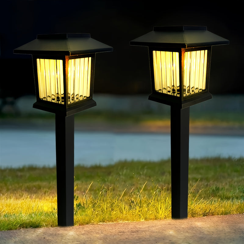 4-Pack Luces Solares de Tierra, Material ABS, Luz Cálida/Blanca, Control de Sensor de Luz, Acabado Pulido, para Jardín, Patio, Entrada, Iluminación Decorativa de Césped