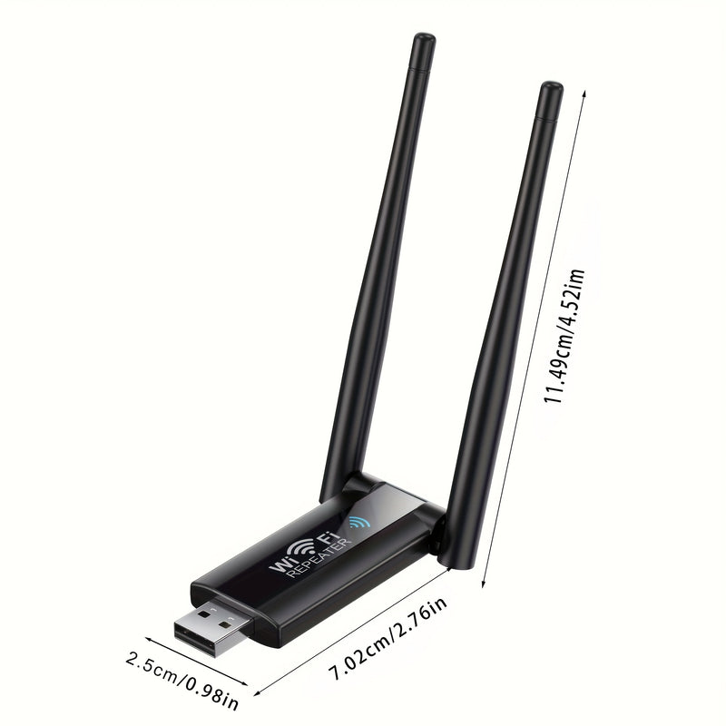 Repetidor Wi-Fi USB: Amplía la señal de tu red con una velocidad de 300 Mbps - Plug and Play