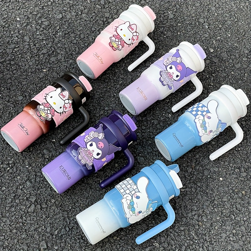 1 pieza, taza aislada de acero inoxidable HelloKitty, capacidad grande de 900 ml, linda taza de agua, regalo de Navidad, taza de coche, taza de café