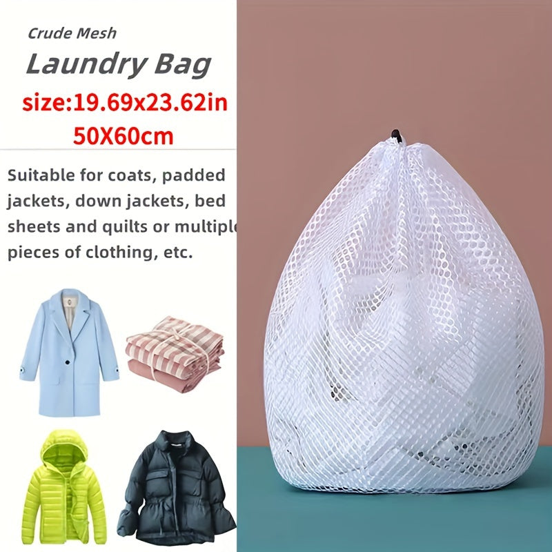 Bolsa de malla para ropa con cierre de cordón, lavable en lavadora, ideal para blusas, calcetines, medias y ropa interior, 4 tamaños disponibles (59.99 cm x 79.98 cm), perfecta para viajes y uso en el hogar