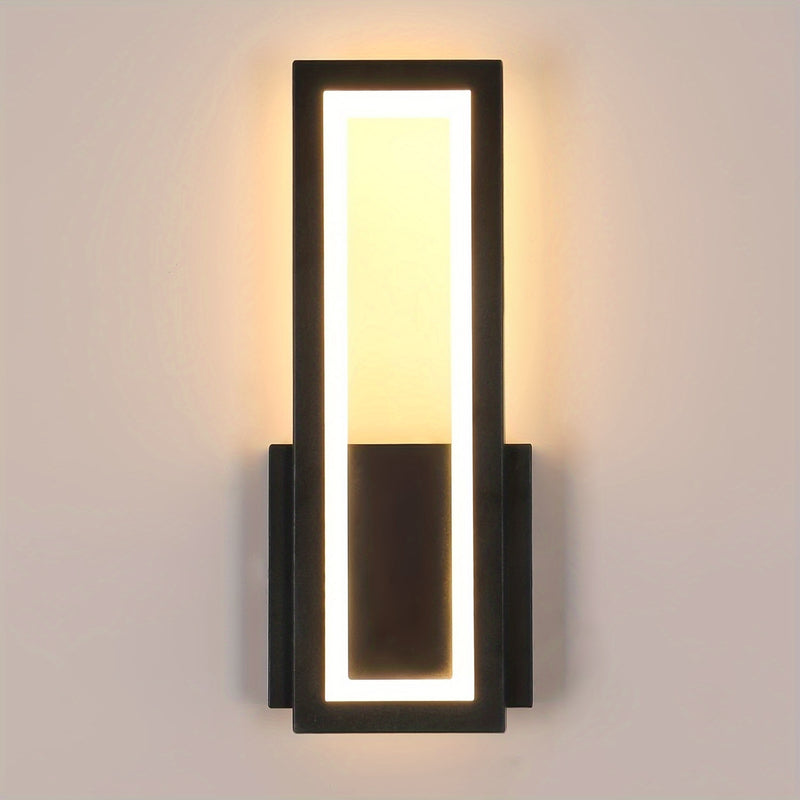 Luz de Pared LED Moderna - Blanco Cálido 3000K, Lámpara Interior de Acrílico Negro para Dormitorio, Sala de Estar, Pasillo y Escaleras