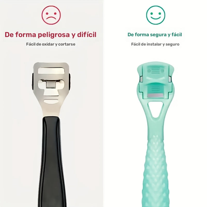 1pc EasyCare Raspador de pies de plástico para eliminar la piel muerta y los callos, Planificador manual de la suela del talón para pedicura, Herramienta de belleza para el cuidado personal sin perfume no eléctrico, No se requiere adaptador