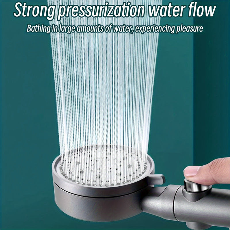 Juego de regadera de mano de alta presión con 5 modos, acabado en color grafito, botón para detener el agua, montaje en pared, sin necesidad de energía eléctrica - Kit completo para renovar el baño