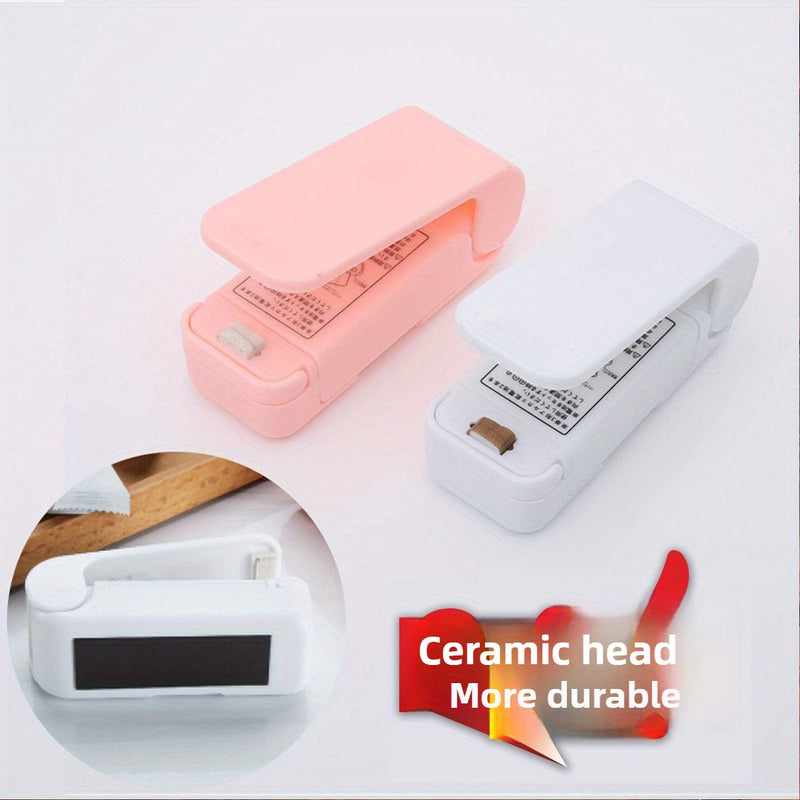 Selladora Manual Portátil de Vacío - Sin Baterías Necesarias, Sellador Compacto para Bolsas Herméticas con Sello Airtight para Frescura y Almacenamiento Antifugas - Ideal para Cocina, Viajes, Oficina, Camping - Rosa Pastel (No Eléctrica), Salvavidas de S