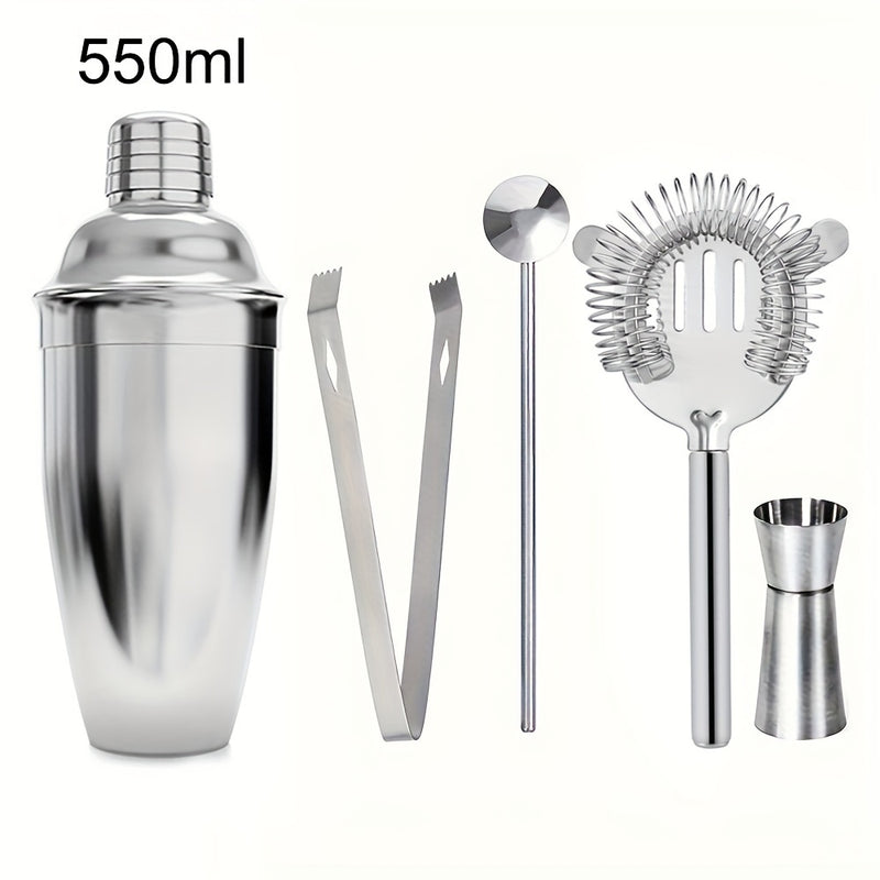 5/6/9pcs Juego de herramientas de bar de acero inoxidable para coctelería Shaker mezclador de cócteles mezclador de cócteles Conjunto completo de herramientas de bar para fiestas