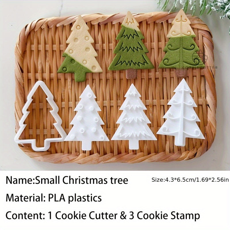 Molde de galletas de árbol de Navidad estilo nórdico - Herramienta de repostería DIY de plástico para galletas caseras, perfecta para Navidad, Acción de Gracias, Día de San Valentín y Día de la Madre, esenciales para la repostería festiva | Moldes decora