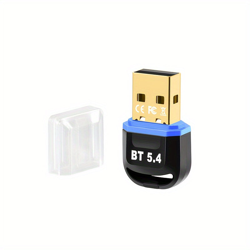Adaptador inalámbrico USB BT 5.4, receptor USB inalámbrico, compatible con computadora/audífonos/teclado/ratón/altavoces y otros dispositivos, Windows 11/10/8.1 Plug and Play, retrocompatible automáticamente con versiones 5.3/5.1/5.0/4.2/4.1/4.0, ¡agrega