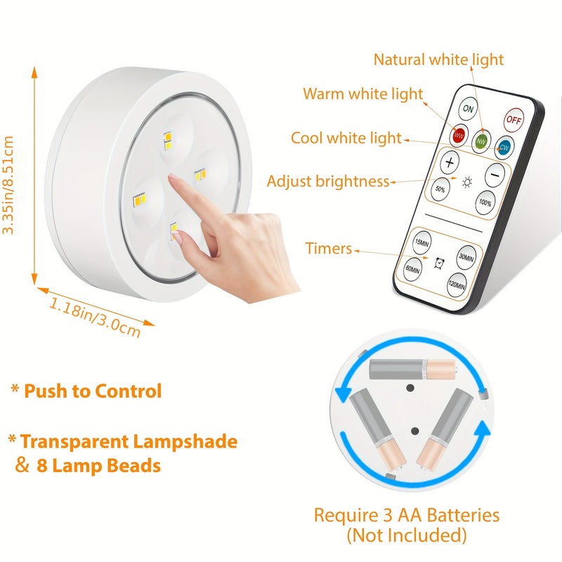 3 unidades de luces de imagen inalámbricas VILSOM LED, con batería y control remoto, regulables y temporizadas, 3 modos de luces de exhibición de arte para retratos y decoración de pared, montaje semibrillo, ajustable, acabado pulido, plástico, alimentad