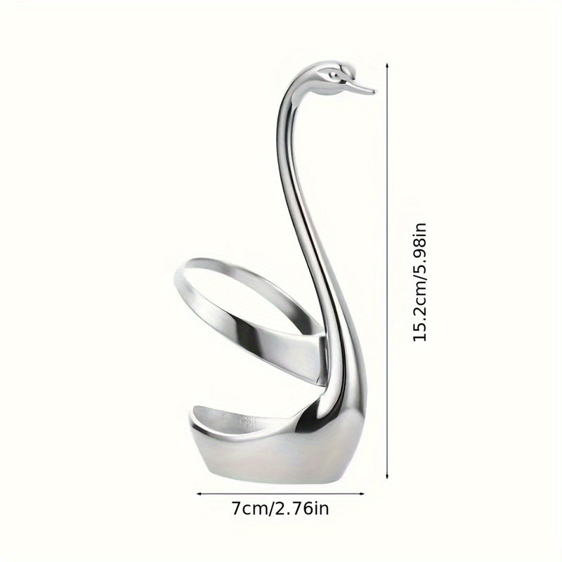 Soporte para cubiertos en forma de cisne de acero inoxidable 304, diseño elegante, sin tenedores ni cucharas, ideal para uso en catering o en el hogar, 1 unidad