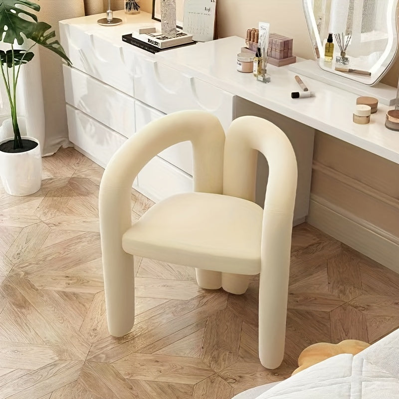 Envío de 1 pieza Silla de Maquillaje Moderna Nueva para el Día de la Madre 2025, Taburete Cambiador de Zapatos, Taburete de Tocador Simples para Dormitorio, Silla de Comedor Estilo Lujo Ligero para el Hogar, Adornos Navideños