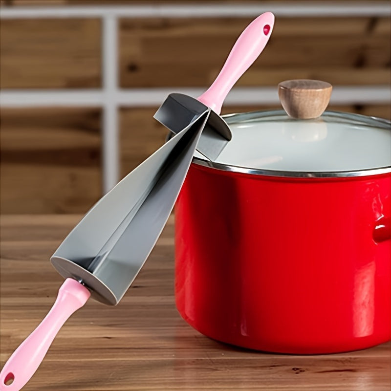 Cortador de croissants ajustable con mango rosa - Rodillo de masa de plástico antiadherente para hornear fácil - Diseño multifuncional, de alta resistencia, universal y que ahorra espacio