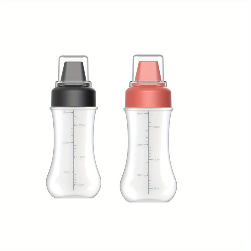 1pc Botella Ovalada de Plástico para Salsas, Solo Lavado a Mano, Libre de PVC, Dispensador de Condimentos de Cocina de Grado Alimenticio para Aderezo de Ensalada, Ketchup de Tomate, Miel, Mermelada - Uso Doméstico
