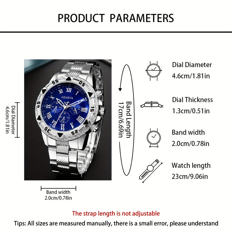 1-4 Piezas Set de Reloj para Hombre, Reloj Deportivo de Cuarzo con Collar y Pulsera a la Moda, Esfera Redonda Clásica, Correa Dorada Cómoda, Regalo Perfecto para Familiares y Amigos, Ideal para Pascua o Atuendo Casual