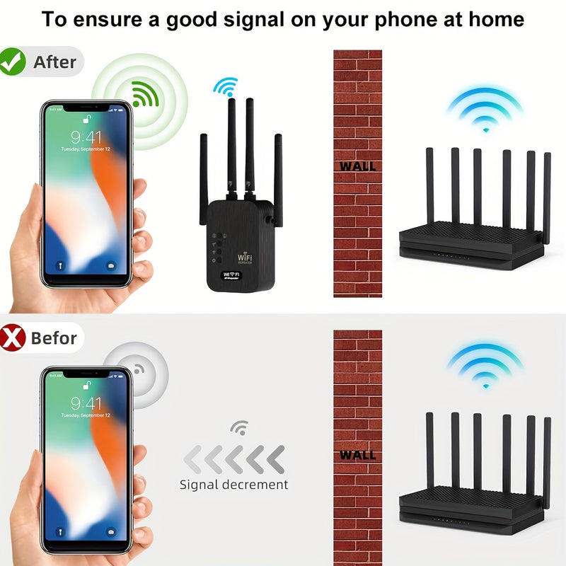 Amplificador de señal WiFi 2.4G HZ con cobertura de 10000 pies cuadrados, repetidor de rango de WiFi, amplificador de Internet 2.4G HZ.