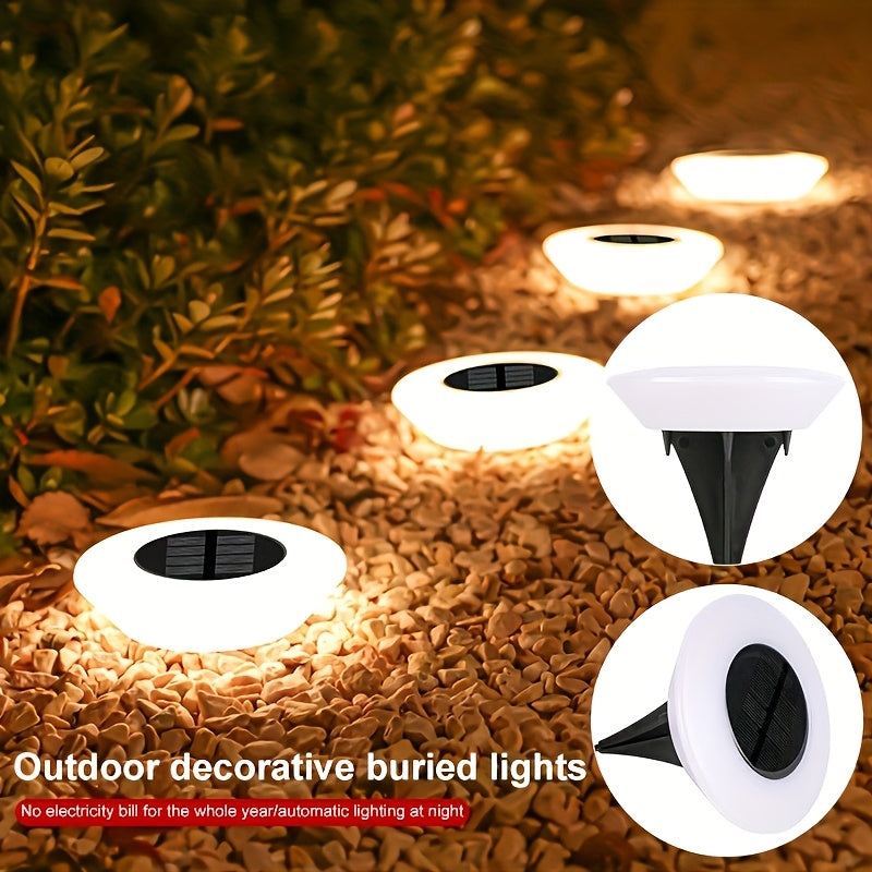 4 Luces Solares para Jardín, Decoración de Paisaje en Villa, Iluminación para Senderos Exteriores