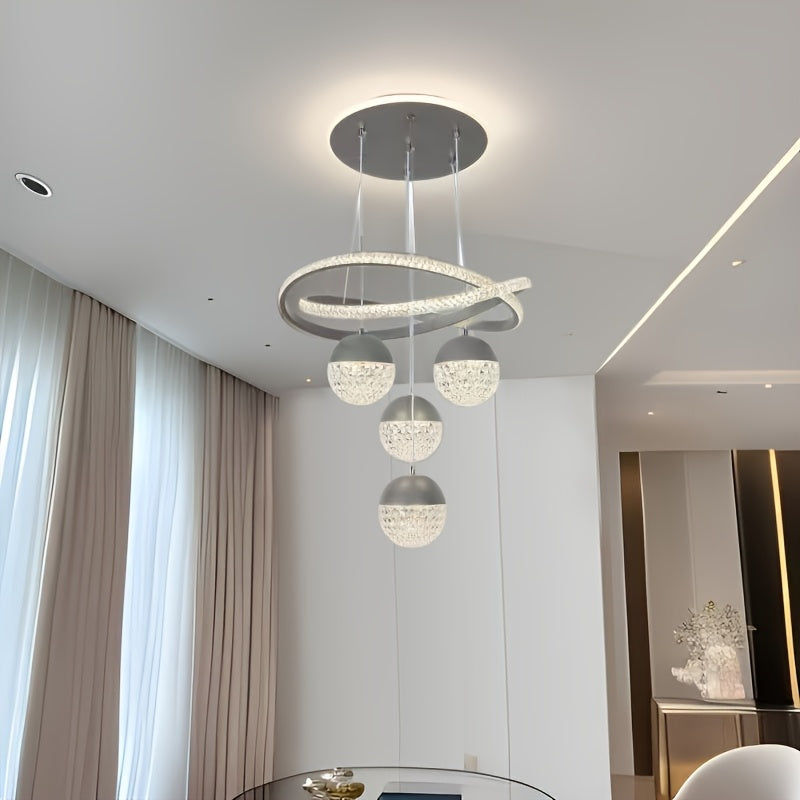 Luces de Techo y Candelabros LED Modernos con Función de Atenuación, Acabado Ceñido y Pulido, Cambio de Color, Ahorro de Energía para Hogares, Bares y Restaurantes