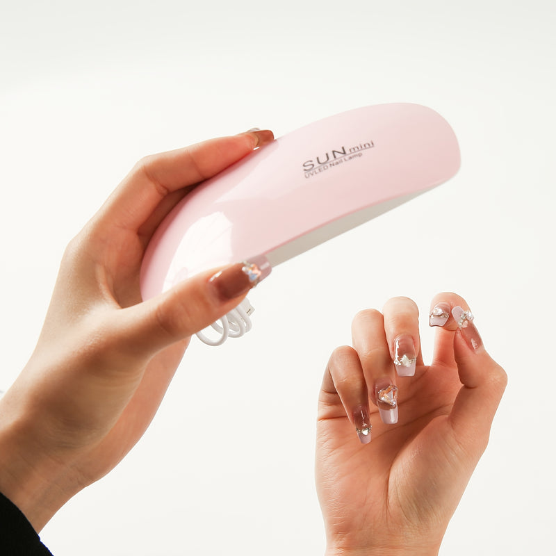 1/2/4 piezas de luz de secado de uñas portátil Sunmini - Lámpara de uñas LED de secado rápido con brillo púrpura, diseño compacto alimentado por USB para viajes, principiantes y uso doméstico, plástico hipoalergénico, luz de secado de uñas, cuidado de uñ