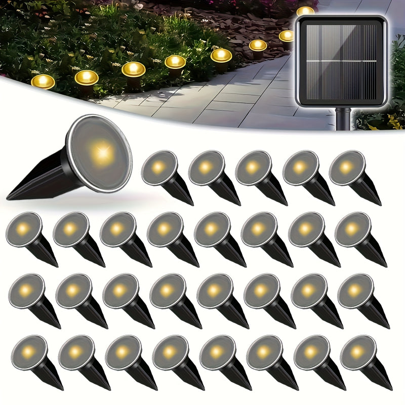 30/15 piezas, luces solares para jardín, 8 modos de destello, apagado automático de luz diurna, encendido automático de noche, IP54 impermeable, luces de jardín adecuadas para patios, jardines, caminos, Día de San Valentín, decoraciones navideñas.