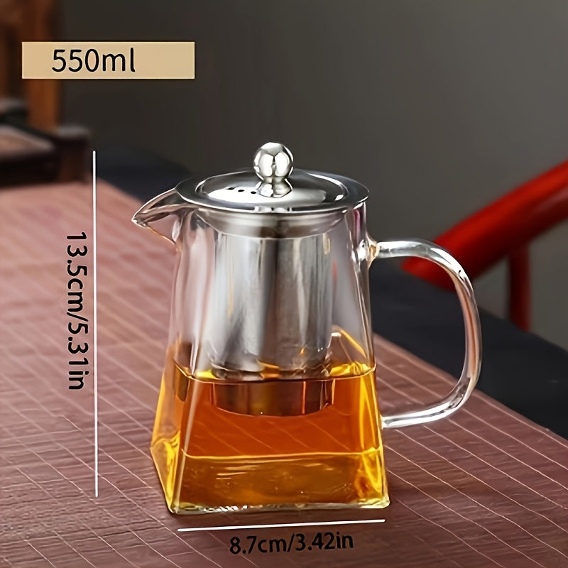 Tetera de vidrio de alto borosilicato de 1 pieza, taza con filtro de acero inoxidable 304, juego de té chino único, adecuado para entusiastas adultos/mujeres/hombres, múltiples especificaciones disponibles