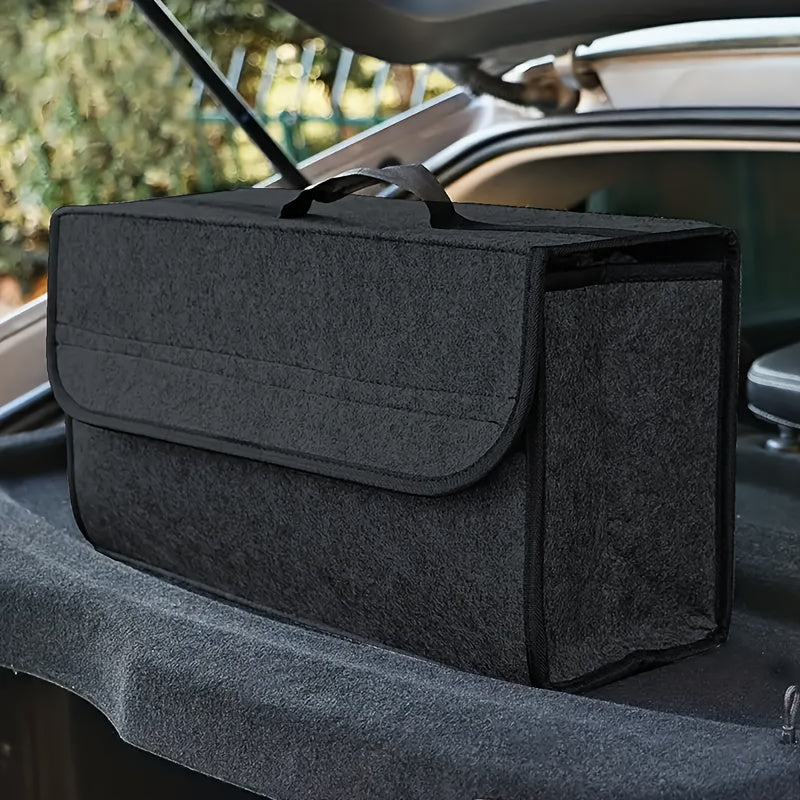 Caja de almacenamiento para maletero de coche, caja de almacenamiento portátil para interior de coche, caja de almacenamiento plegable de tela de lana, contenedor de almacenamiento y organización para vehículos, adecuado para SUV, camiones, furgonetas y