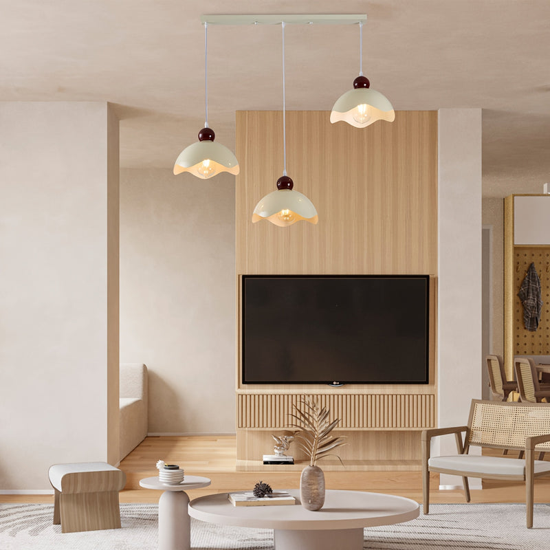 1pc, Lámpara Colgante de Lujo con Pantalla de Hierro Blanco, Candelabro Retro de 3 Cabezas para Comedor, Luz de Techo para Isla de Cocina o Sala, Decoración del Hogar, Lámparas Colgantes, Compatible con Bombillas E26/E27 (Bombillas no Incluidas)