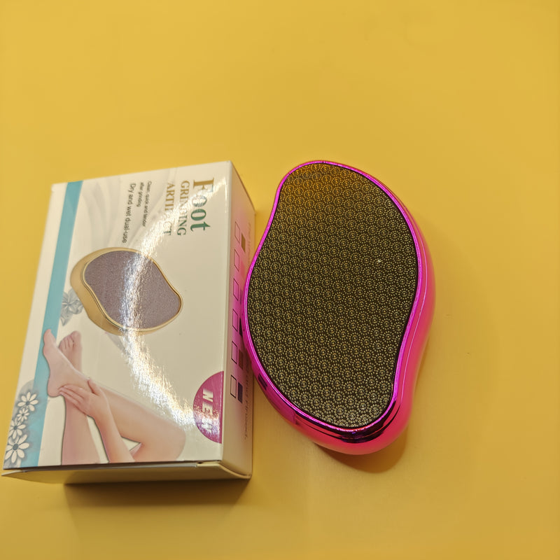 Eliminador de Piel Dura - Lima para Pies No Eléctrica, Exfoliante Nano Vidrio Beige Claro y Eliminador, Cuidado de Pies Suave sin Pilas (Rojo/Azul/Amarillo) - Ideal para Hogar, Salón o Viaje - Herramienta Ergonómica Manual, Dispositivo de Pedicura Portát