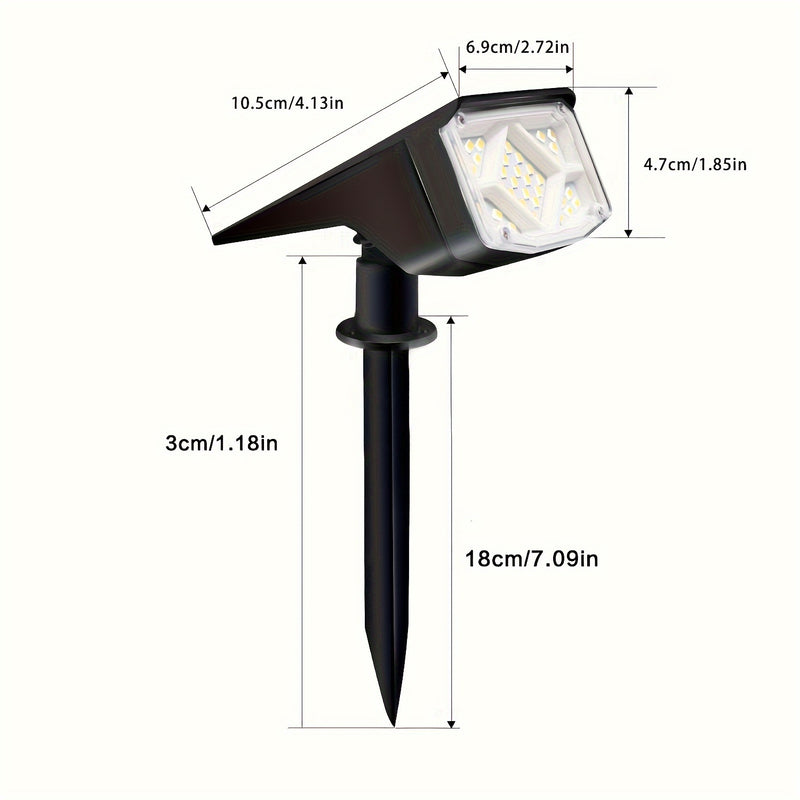 2pcs/4pcs/6pcs Focos Solares para Exteriores, 64 LED Luz Blanca Fría y Cálida con 3 Modos de Iluminación, Focos de Paisaje Ajustables de ABS para Jardín, Patio y Camino, Alimentados por Energía Solar y Resistentes al Clima, Luces Solares para Exteriores