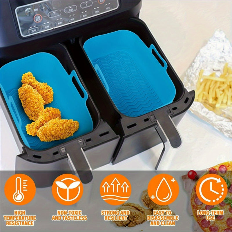 1 nuevo relleno de silicona para freidor de aire, bandeja de hornear de grado alimenticio antiadherente, adecuada para pizza y pollo frito, accesorios de horno seguros para cocina y restaurante.