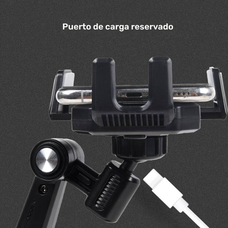 Soporte para Teléfono Móvil Giratorio 360° - ABS Duradero, Montaje en Tablero, Brazo Ajustable y Abrazadera para Coches, Camiones, Vehículos de Ingeniería