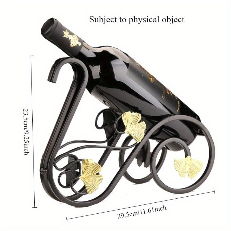 Soporte de Vino Metálico Vintage para Vasos Altos - Elegante Portabotellas Doble con Diseño Robusto de 4 Patas, Decoración para Cocina y Comedor, Regalo de San Valentín