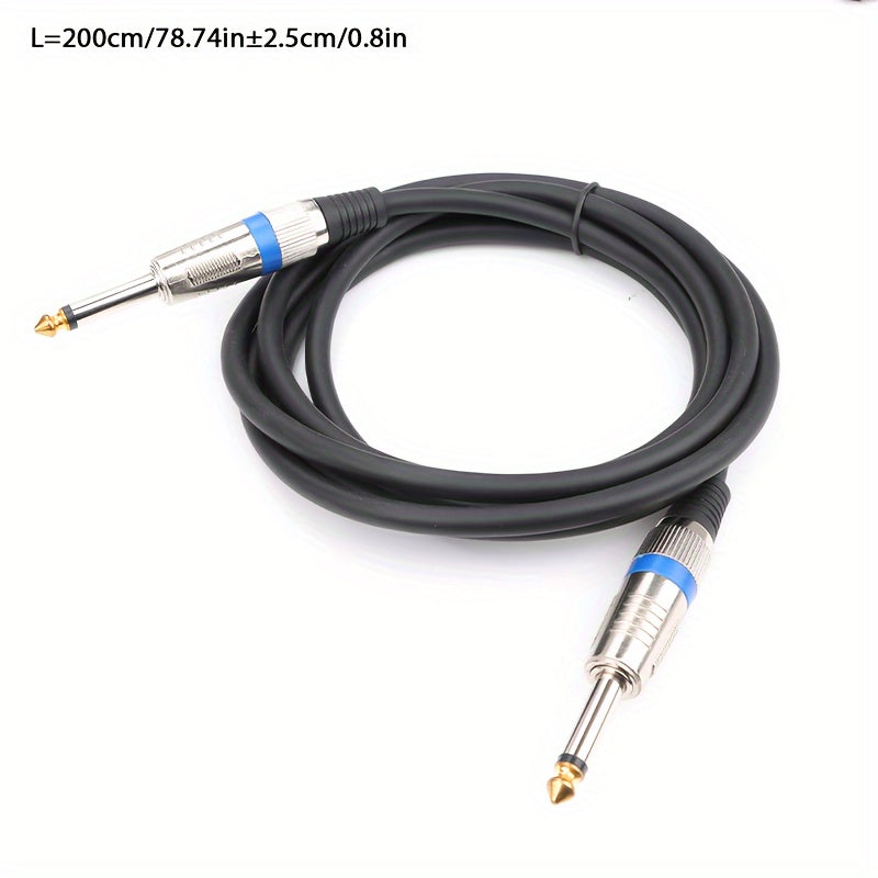 Cable de audio profesional i-zclive Mono 6.35mm a 6.35mm, doble capa blindada de cobre libre de oxígeno, carcasa de aleación de zinc, conectores bañados en oro, conector redondo macho a macho de 1/4" TS para guitarra eléctrica, bajo, altavoces - Cable Et