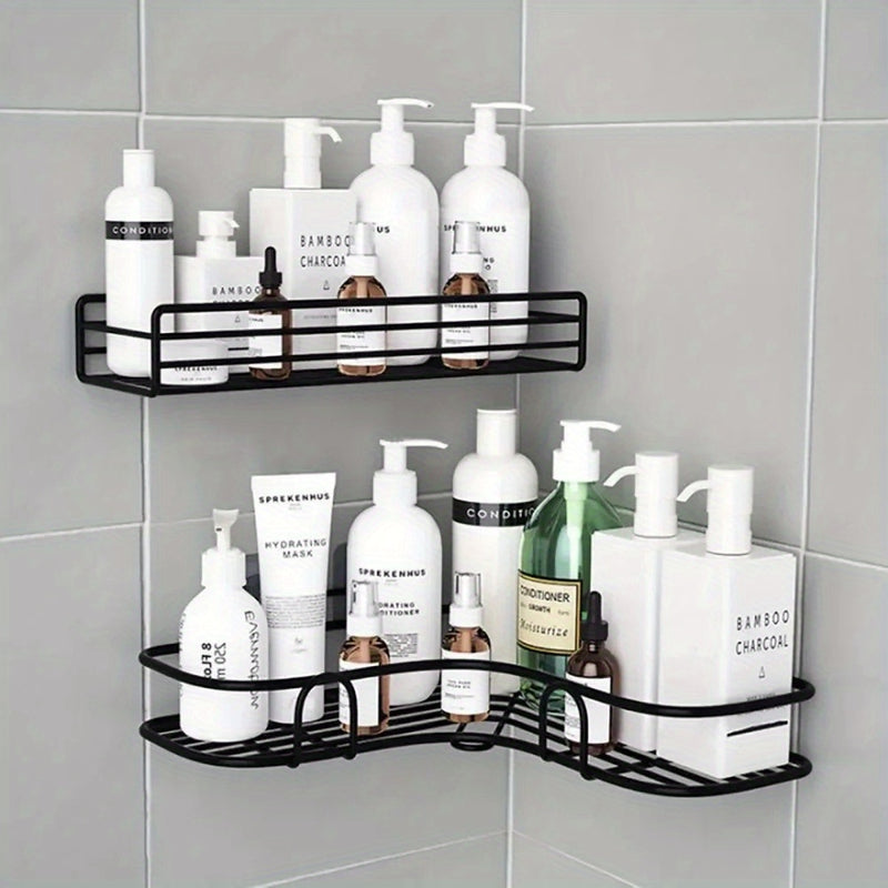Estantería para Baño sin Taladro - Organizador de Esquina Resistente al Óxido, Ahorrador de Espacio para Ducha o Cocina/Lavandería - Fácil Instalación, Diseño Minimalista y Construcción Robusta, Ideal para Espacios Pequeños