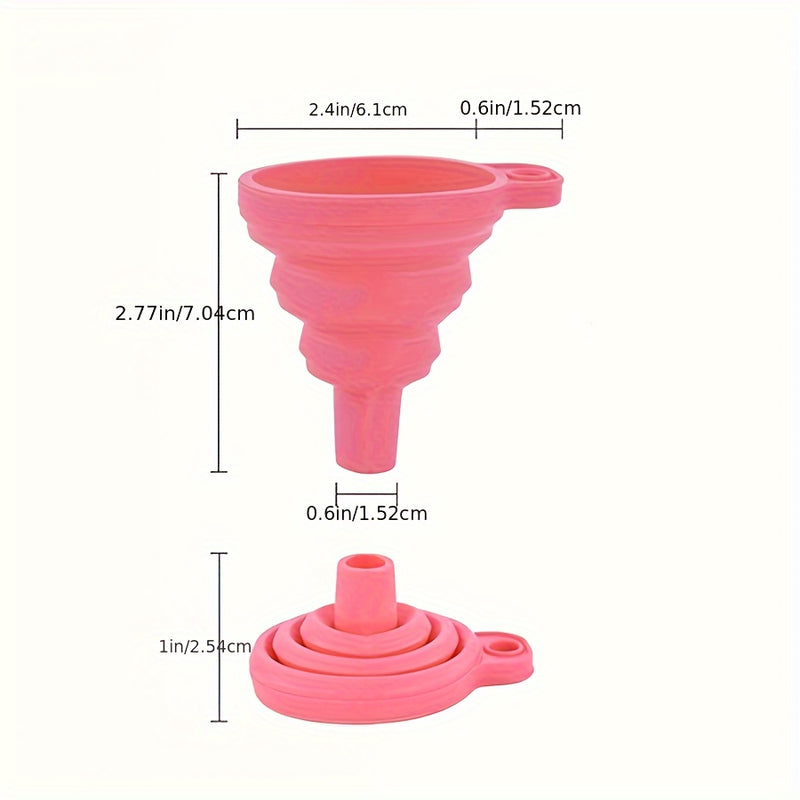 1 Paquete de Embudo Plegable - TPU Seguro para Alimentos, Diseño Ahorrador de Espacio para Líquidos e Ingredientes Secos, Uso en Cocina y Automoción, Campamento - Color Aleatorio, Esenciales de Cocina | Goma Resistente al Calor