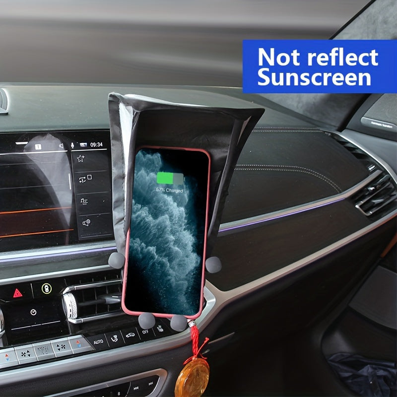 Soporte Plegable para Teléfono de Coche - Montaje en Ventilación y Visera de Nylon No Reflectante, Compatible con Todos los Vehículos, Protector de Pantalla Navegación Manos Libres, Fácil Instalación (No Impermeable), Accesorio para Vehículo, Diseño Mini