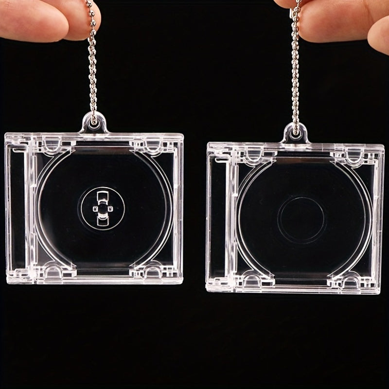 5 unidades de Mini Estuches de CD con llavero, Cajas de plástico transparente con cadenas, Material de plástico duradero, para entusiastas de la música