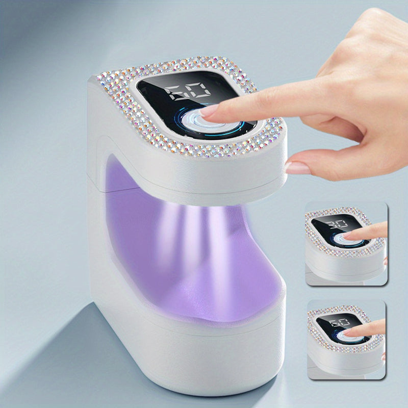 Linterna Portátil Mini para Uñas con Temporizador, Secador de Gel Plástico Recargable USB para Uso en Casa y Salón